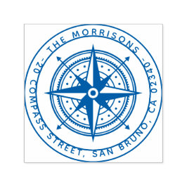 コンパスモダンラウンドファミリ名と差出人住所 セルフインキングスタンプ