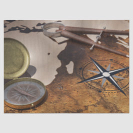 コンパスヴィンテージトラベルデクページティッシュペーパー 薄葉紙