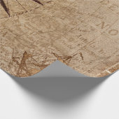 コンパスヴィンテージマップナビゲーション航海の ラッピングペーパー (角)