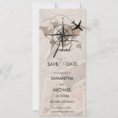 コンパス旅行先の茶色のマップ救ザデータ 招待状 (正面)