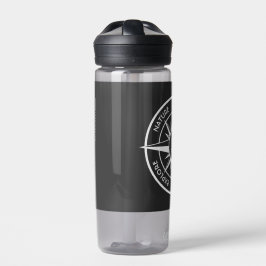 コンパス星エンブレムモノグラム白黒 ウォーターボトル