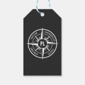 コンパス星エンブレムモノグラム白黒 ギフトタグ (裏面)