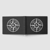 コンパス星エンブレムモノグラム白黒 ゲストブック (全面)