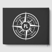 コンパス星エンブレムモノグラム白黒 ゲストブック (裏面)