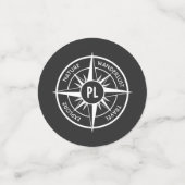 コンパス星エンブレムモノグラム白黒 コンフェッティ (スモール正面)