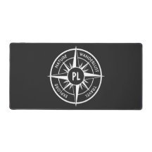 コンパス星エンブレムモノグラム白黒