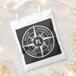 コンパス星エンブレムモノグラム白黒 フェイバーバッグ