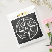 コンパス星エンブレムモノグラム白黒 フェイバーバッグ (封をした状態)