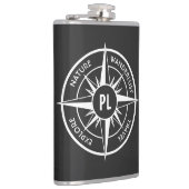 コンパス星エンブレムモノグラム白黒 フラスク (右)
