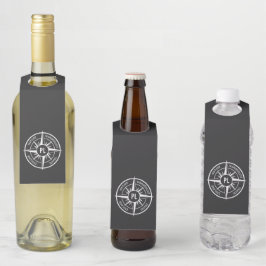 コンパス星エンブレムモノグラム白黒 ボトルネックタグ