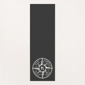 コンパス星エンブレムモノグラム白黒 ヨガマット (正面)