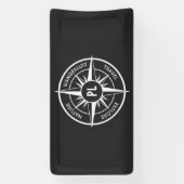 コンパス星エンブレムモノグラム白黒 横断幕 (縦)