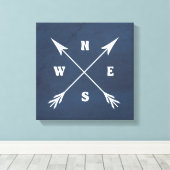 コンパス矢印 キャンバスプリント (インサイチュ (ウッドフロア))