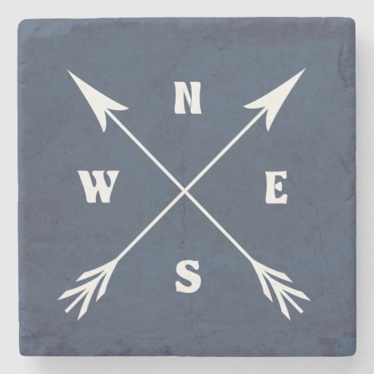 コンパス矢印 ストーンコースター (正面)