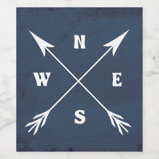 コンパス矢印 ワインラベル (シングルラベル)