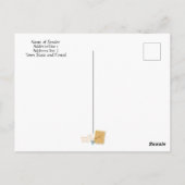 コンパス素朴バラウッドサンキューハガキ ポストカード (裏面)