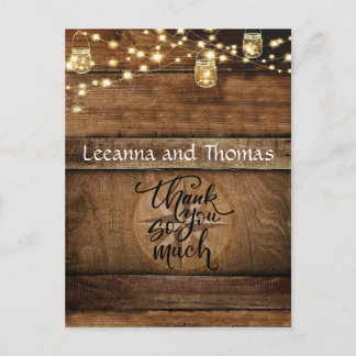 コンパス素朴バラウッドサンキューハガキ ポストカード