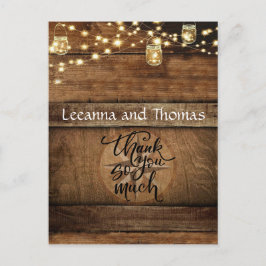 コンパス素朴バラウッドサンキューハガキ ポストカード