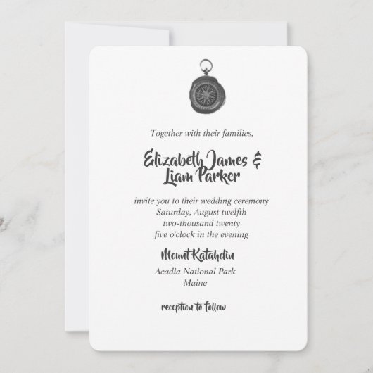 コンパス結婚式招待状 招待状 (正面)