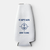 コンパス航海のいかりキャプテンボートまたは名前の追加 ボトルクーラー (正面)