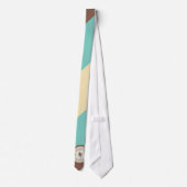 コンパス航海のオンヴィンテージレトロブルークリームブラウン ネクタイ (裏面)