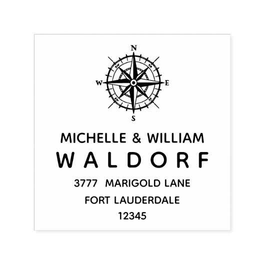 コンパス航海のコースト結婚差出人住所 セルフインキングスタンプ (デザイン)
