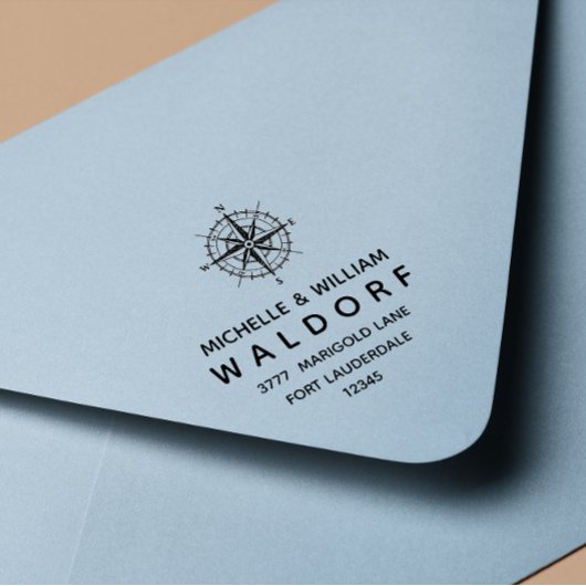 コンパス航海のコースト結婚差出人住所 セルフインキングスタンプ