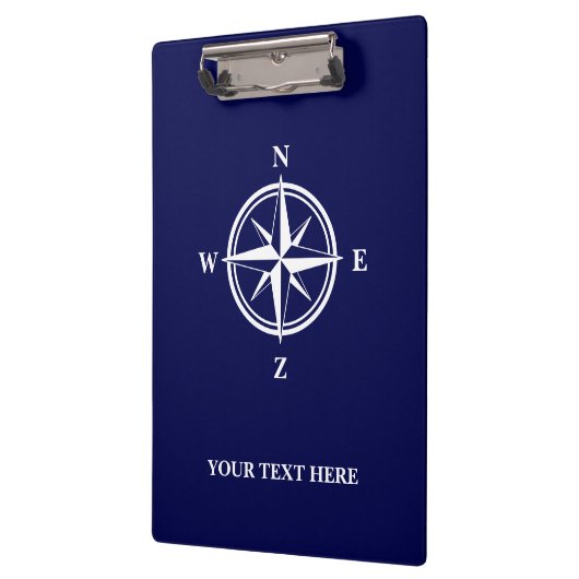 コンパス航海のスターネイビーブルーとホワイトカスタム クリップボード (左)