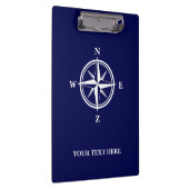 コンパス航海のスターネイビーブルーとホワイトカスタム クリップボード (右)