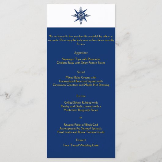 コンパス航海のネイビーイエロー結婚のメニュー メニュー (正面)