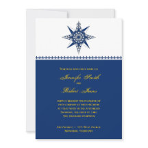 コンパス航海のネイビーイエロー結婚式招待状