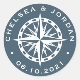 コンパス航海のバラ |パーソナライズされた | ラウンドシール