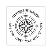 コンパス航海のバラ#3名前差出人住所 セルフインキングスタンプ (デザイン)