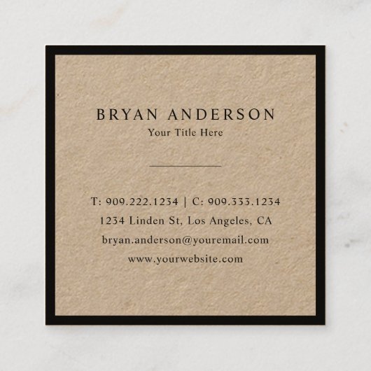 コンパス航海のプレミアムクラフト スクエア名刺 (裏面)