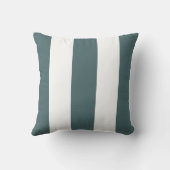 コンパス航海のレトロミュートされたティール(緑がかった色)縦線 クッション (裏面)