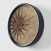 コンパス航海のヴィンテージマップの旅行 壁時計 (傾斜)