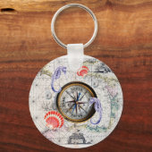 コンパス航海のヴィンテージ キーホルダー (正面)