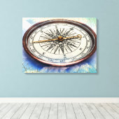 コンパス雲 キャンバスプリント (インサイチュ (ウッドフロア))