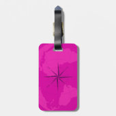 コンパス面図が付いている上品で明るい紫色の世界地図 ラゲッジタグ (裏面縦)