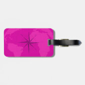 コンパス面図が付いている上品で明るい紫色の世界地図 ラゲッジタグ (裏面横)