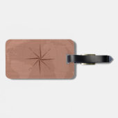 コンパス面図が付いている上品なヴィンテージのスタイルの世界地図 ラゲッジタグ (裏面横)