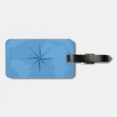 コンパス面図が付いている上品な淡いブルーの世界地図 ラゲッジタグ (裏面横)