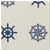 コンパス面図の船の車輪パターン生地 ファブリック (クローズアップ)