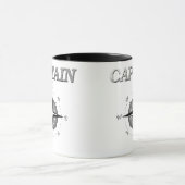 コンパス面図を持つ灰色の大尉 マグカップ (中央)