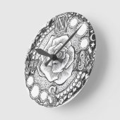 コンパス面図-ビクトリアンなゴシック様式Steampunk ラウンド壁時計 (傾斜)