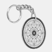 コンパス面図- Keychain (白い) キーホルダー (正面左)
