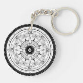 コンパス面図- Keychain (白い) キーホルダー (裏面)