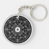 コンパス面図- Keychain (黒) キーホルダー (裏面)