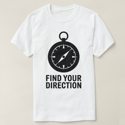 コンパス グラフィック 引用文 アウトドア 旅行 刺激 Tシャツ (デザイン正面)