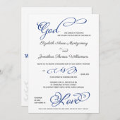 コンパス ローズ 神は愛 キリスト教 ウェディング 招待状 (正面/裏面)